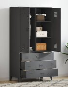 vidaXL Индустриален гардероб антрацит 90x50x180 см метал