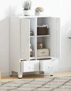 vidaXL Индустриален гардероб бял 67x35x107 см стомана