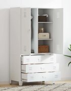 vidaXL Индустриален гардероб бял 90x50x180 см метал