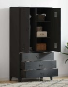 vidaXL Индустриален гардероб черен 90x50x180 см метал
