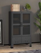 vidaXL Индустриален скрин за съхранение антрацит 70x40x115 cм метал
