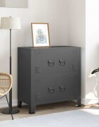 vidaXL Индустриален скрин за съхранение антрацит 75x40x80 cм стомана