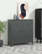 vidaXL Индустриален скрин за съхранение антрацит 90x40x100 cм стомана