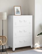 vidaXL Индустриален скрин за съхранение бял 75x40x115 cм метал