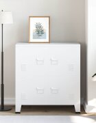vidaXL Индустриален скрин за съхранение бял 75x40x80 cм стомана