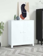 vidaXL Индустриален скрин за съхранение бял 90x40x100 cм стомана