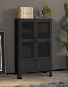 vidaXL Индустриален скрин за съхранение черен 70x40x115 cм метал