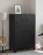 vidaXL Индустриален скрин за съхранение черен 75x40x120 cм стомана