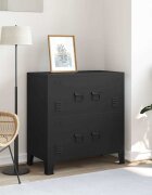 vidaXL Индустриален скрин за съхранение черен 75x40x80 cм стомана