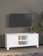 vidaXL Индустриален ТВ шкаф бял 105x35x42 cм метал