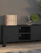 vidaXL Индустриален ТВ шкаф черен 105x35x42 cм метал