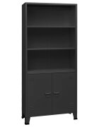 vidaXL Индустриална етажерка за книги антрацит 80x32x180 см стомана