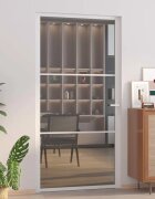 vidaXL Интериорна врата 1025x2015 см бяла ESG стъкло и алуминий