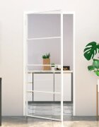 vidaXL Интериорна врата бяла 93x2015 см закалено стъкло и алуминий