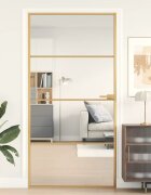 vidaXL Интериорна врата злато 1025x2015 см закалено стъкло алуминий