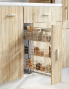 vidaXL Издърпваща се кошница за кухня 3 нива сребриста 47x155x555 см