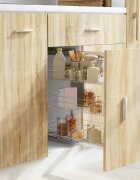 vidaXL Издърпваща се кошница за кухня 3 нива сребриста 47x25x56 см
