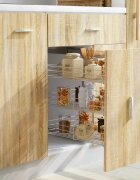 vidaXL Издърпваща се кошница за кухня 3 нива сребриста 47x35x56 см