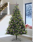 vidaXL Изкуствен сгъваем коледен дърво с 300 LED светлини Зелено