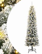 vidaXL Изкуствена коледна елха 150 LED и флокиран сняг 120 см