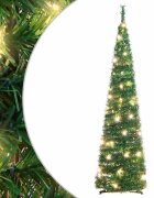 vidaXL Изкуствена коледна елха 50 LED светлини зелена 120 см