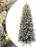 vidaXL Изкуствена коледна елха с 300 LED и флокиран сняг 180 см
