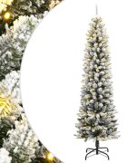 vidaXL Изкуствена коледна елха с 300 LED и флокиран сняг 180 см