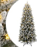 vidaXL Изкуствена коледна елха с 300 LED и флокиран сняг 210 см