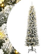 vidaXL Изкуствена коледна елха с 300 LED и флокиран сняг 240 см