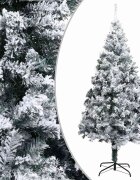 vidaXL Изкуствена коледна елха с флокиран сняг зелена 240 см PVC
