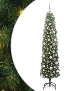 vidaXL Изкуствена коледна елха с LED светлини Зелено 180 cm