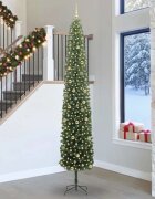 vidaXL Изкуствена коледна елха с LED светлини Зелено 300 cm