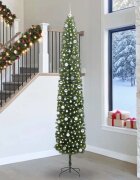 vidaXL Изкуствена коледна елха с LED светлини Зелено 300 cm