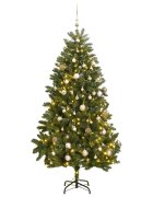 vidaXL Изкуствена коледна елха с шарнири 300 LED и топки 270 см