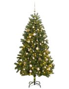 vidaXL Изкуствена коледна елха с шарнири 300 LED и топки 300 см