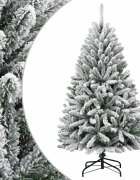 vidaXL Изкуствена коледна елха с шарнири и флокиран сняг 120 см