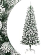 vidaXL Изкуствена коледна елха с шарнири и флокиран сняг 210 см