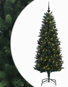 vidaXL Изкуствена коледна елха с топки 120 см 150 LED светодиода