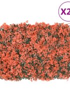 vidaXL Изкуствена ограда от кленов лист 24 бр светлочервено 40x60 см