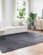 vidaXL Изкуствена овча килим TAFALLA Антрацит 240 x 340 см Полиестер