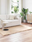 vidaXL Изкуствена овча килим TAFALLA Бежово 100 x 200 cm Полиестер