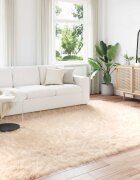vidaXL Изкуствена овча килим TAFALLA Бежово 240 x 340 см Полиестер