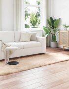 vidaXL Изкуствена овча килим TAFALLA Бежово 80 x 250 cm Полиестер