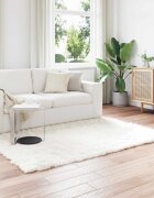 vidaXL Изкуствена овча килим TAFALLA Бяло 160 x 230 cm Полиестер