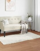 vidaXL Изкуствена овча килим TAFALLA Бяло 60 x 110 cm Полиестер