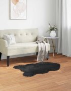 vidaXL Изкуствена овча килим TAFALLA Черно 60 x 90 cm Полиестер