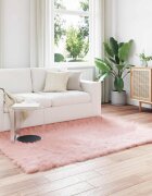 vidaXL Изкуствена овча килим TAFALLA Розово 160 x 230 cm Полиестер