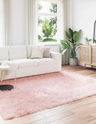 vidaXL Изкуствена овча килим TAFALLA Розово 240 x 340 см Полиестер