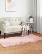 vidaXL Изкуствена овча килим TAFALLA Розово 80 x 150 cm Полиестер