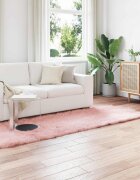 vidaXL Изкуствена овча килим TAFALLA Розово 80 x 250 cm Полиестер